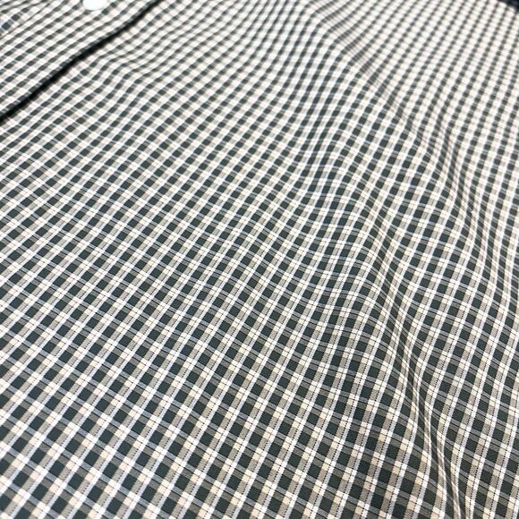 LL Bean Shirt Men’s Large Plaid Green Wrinkle Resistant Long Sleeve Button Up - Picture 3 of 6